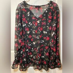 Lane Bryant Flower Blouse